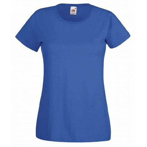T-Shirt Col Rond Bleu Royal Femme