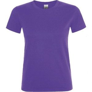T-Shirt Col Rond Violet Femme