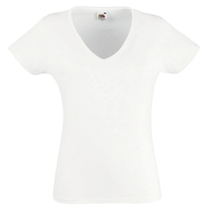 T-Shirt Col V Blanc Femme