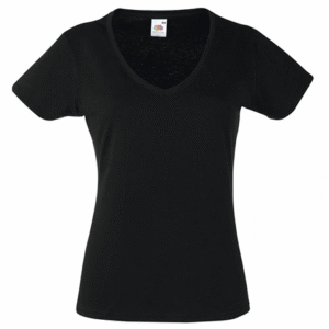 T-Shirt Col V Noir Femme