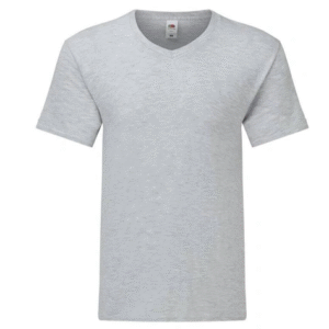 T-Shirt Col V Gris Chiné Homme