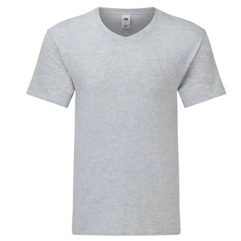 T-Shirt Col V Gris Chiné Homme